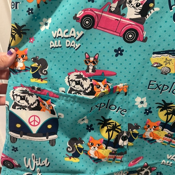 Happy Camper Dickies Scrub Top - Picture 3 of 4